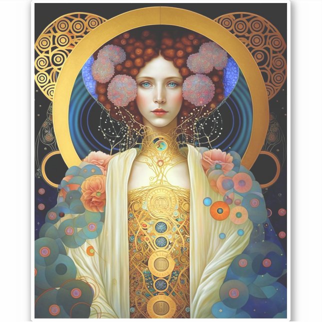 Adesivo Klimt inspirou a Rainha Deusa Fantasia Art (Frente)