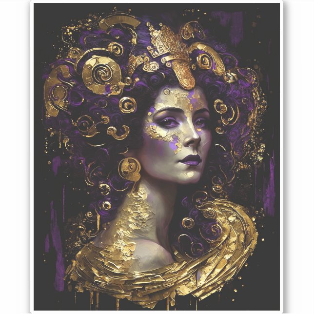 Adesivo Klimt Inspirou o Sticker Rainha Deusa (Frente)