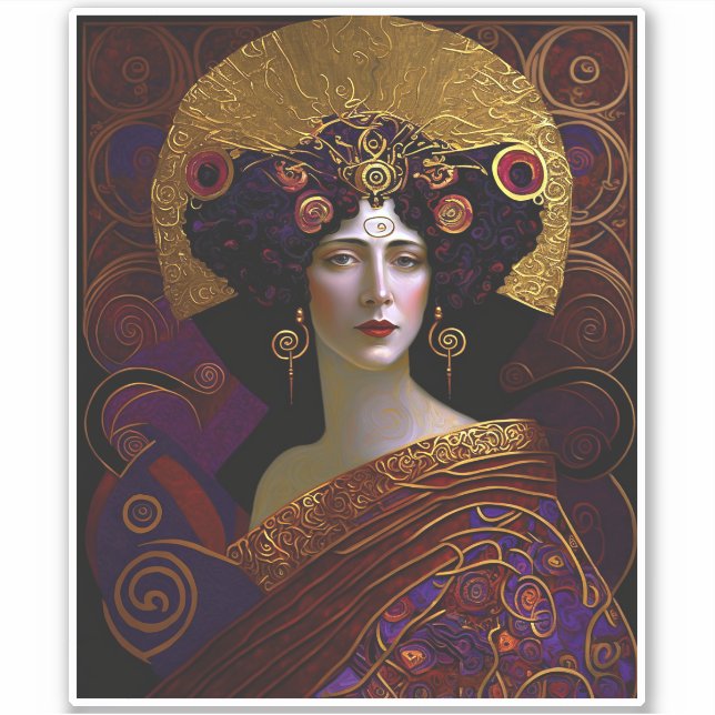 Adesivo Klimt Inspirou o Sticker Rainha Deusa (Frente)