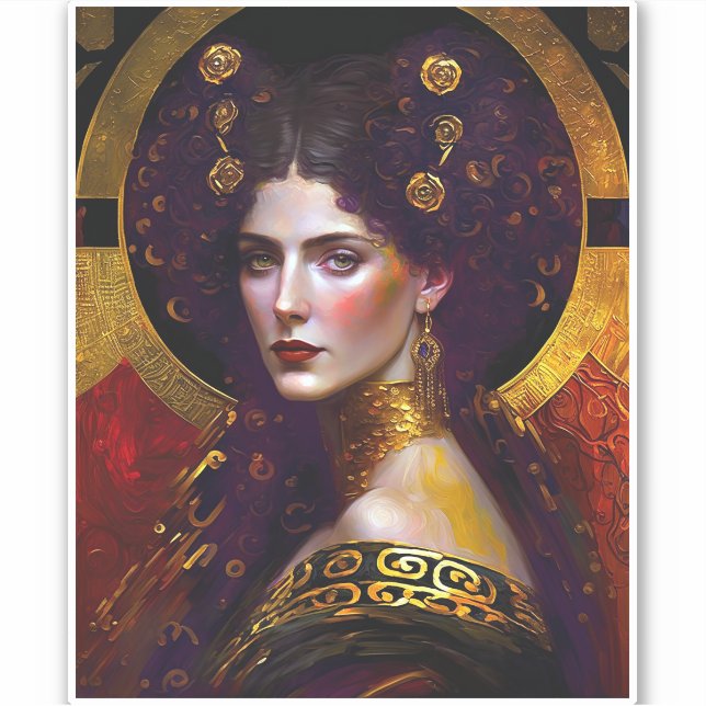 Adesivo Klimt Inspirou o Sticker Rainha Deusa (Frente)