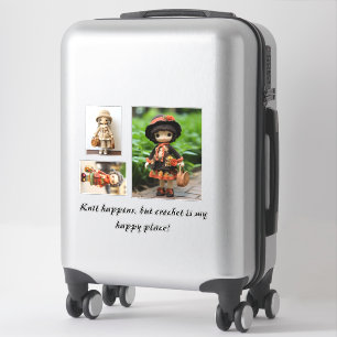 Adesivo Knit acontece, mas crochet é meu lugar feliz