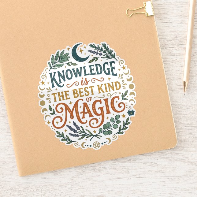 Adesivo Knowledge is the Best Kind of Magic Book Moon (Notebook)