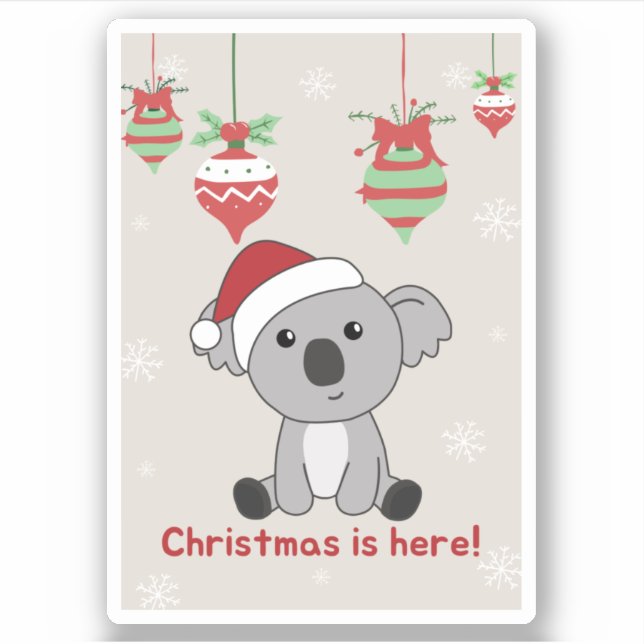 Adesivo Koala Christmas Snow Winter Animais Koalas Sticker (Frente)