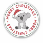 Adesivo Koala Christmas Snow Winter Animais Koalas Sticker<br><div class="desc">O coala de Natal com luzes de fadas. Animais engraçados com presentes e neve nas férias. Também é engraçado para o natal em julho. Os coalas são animais bonitos e perfeitos para o Natal.</div>