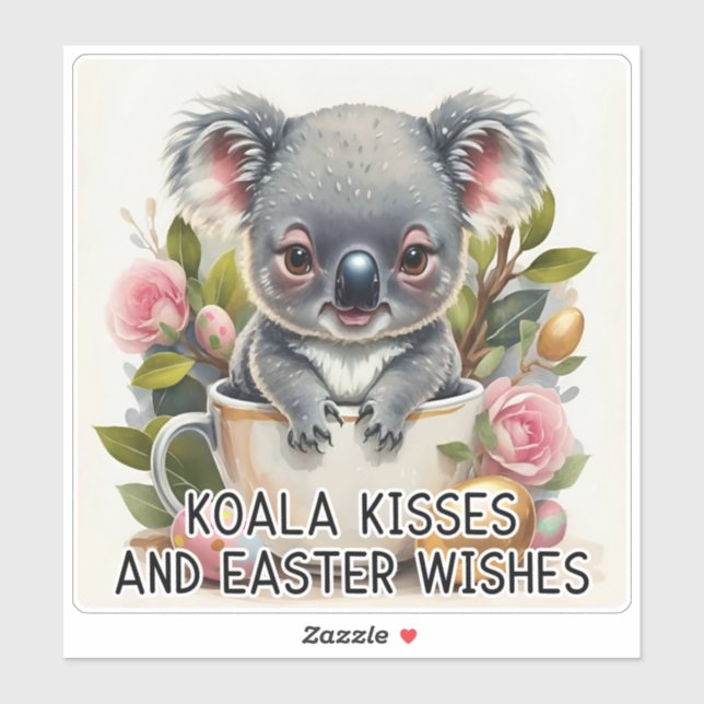 Adesivo Koala Kisses E Desejos De Páscoa - Páscoa Sticker (Folha)