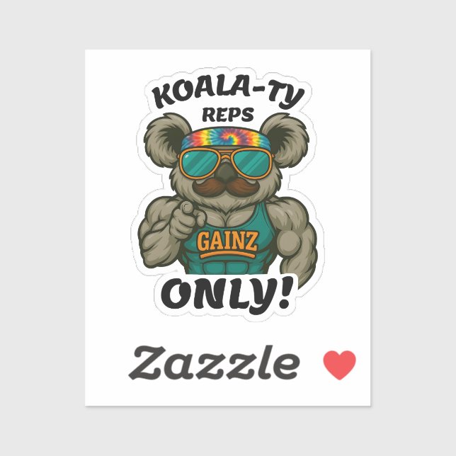 Adesivo Koala-ty Reps Only – Funny Koala Gym Workout (Folha)