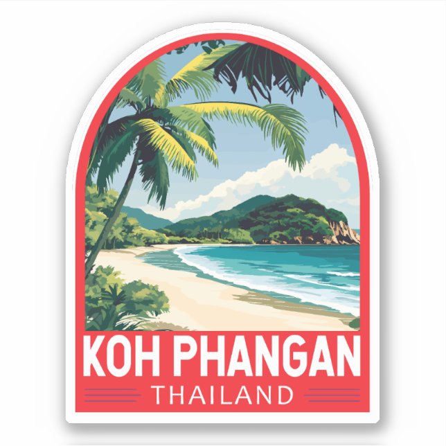 Adesivo Koh Phangan Thailand Viagem Art Emblem (Frente)