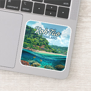 Adesivo Koh Tao Thailand Asia Scuba Diving Beach Island