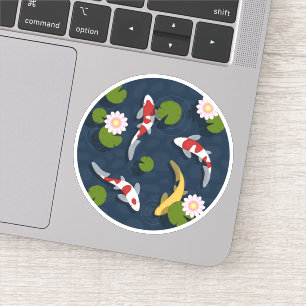 Adesivo Koi Fish Pond Round