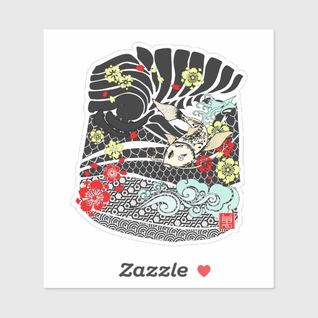 Adesivo Koi Fish Tattoo (Folha)