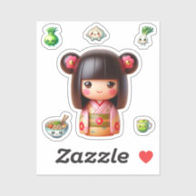 Kokeshi Doll Sticker, Cute Kokeshi