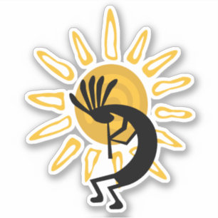 Adesivo Kokopelli com Sun Dourado Vinyl Sticker