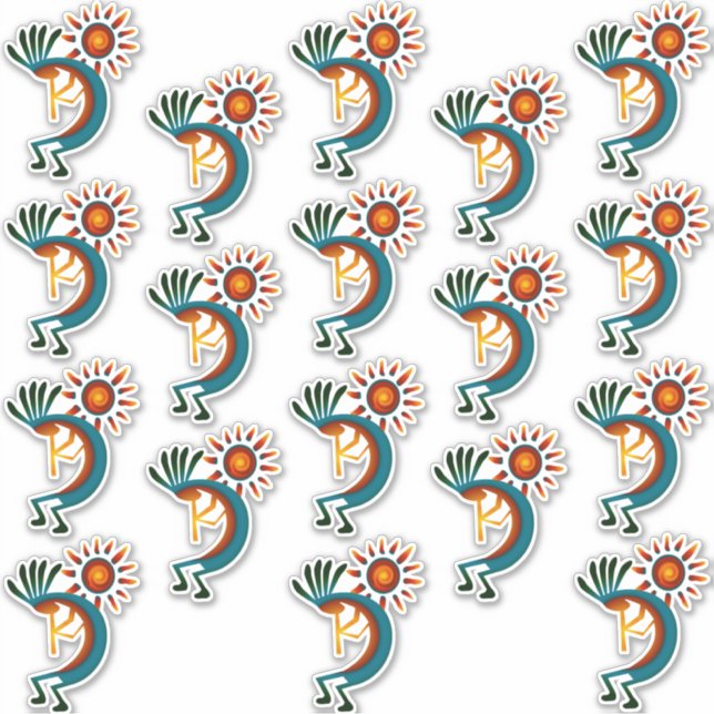 Adesivo Kokopelli com Sun Group of 18 Vinyl Sticker (Frente)