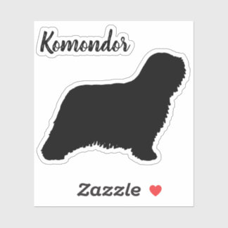 Adesivo Komondor Dog Silhouette Vinyl Sticker