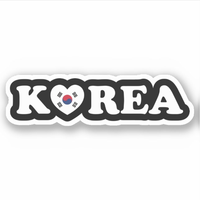 Adesivo Korea Love Heart Flag Sticker (Frente)