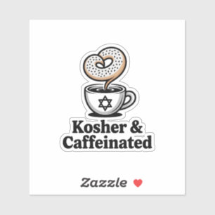 Adesivo Kosher e Cafeinado Cafeína Café Judeu Hanukkah