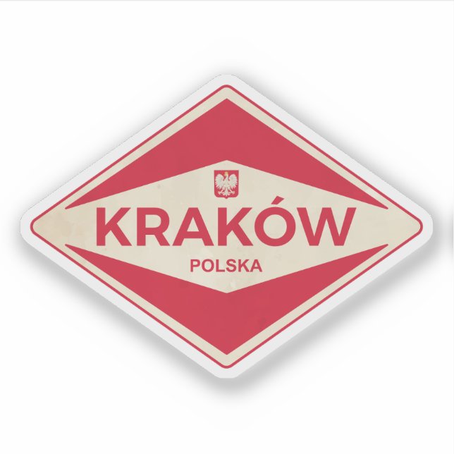 Adesivo Kraków Polônia Vintage (Frente)