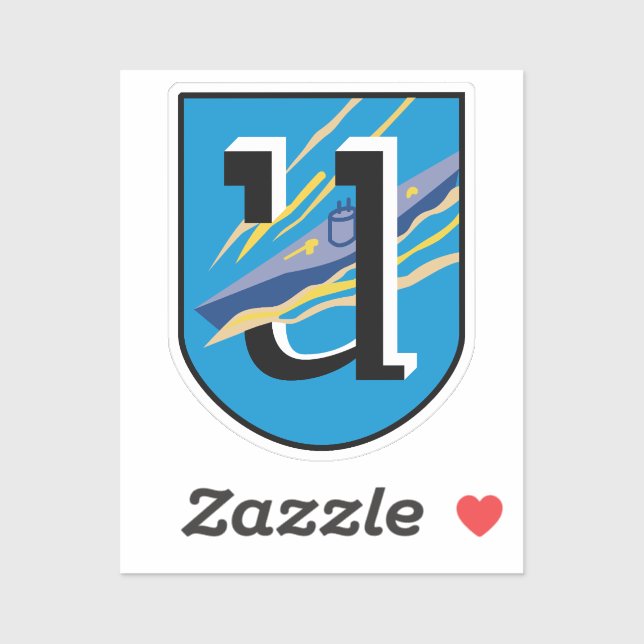 Adesivo KriegsMarine 1rua U-boat flottilla Emblem Classic  (Folha)