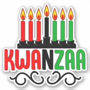 Adesivo Kwanzaa 7Velas, Beijo Cortado