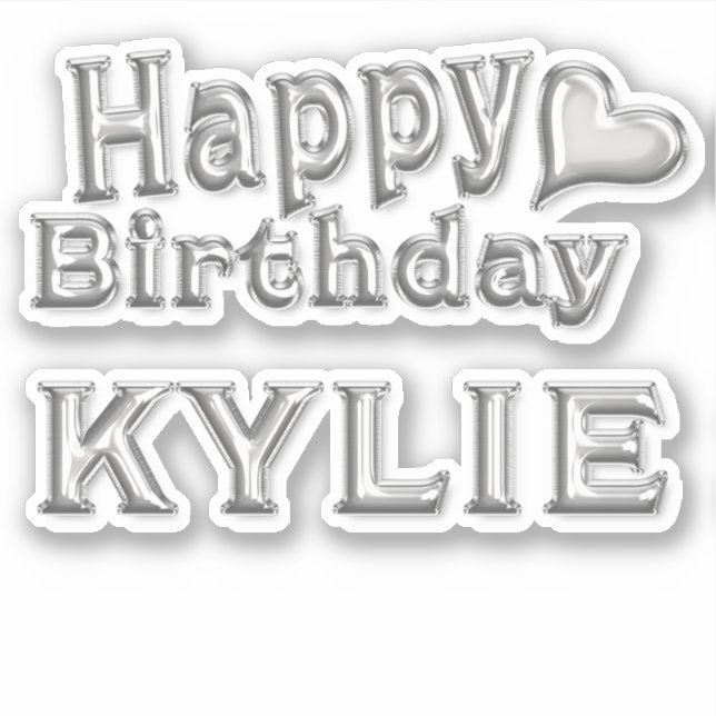 Adesivo Kylie Happy Birthday silver Aufkleber Sticker (Frente)