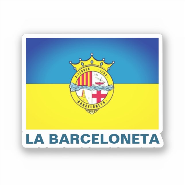 Adesivo La Barceloneta (bandeira, bairro de Barcelona) (Frente)