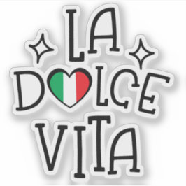 Adesivo La Dolce Vita Cute Italian Flag Heart