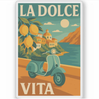 Adesivo La Dolce Vita – Retro Italian Coast Travel