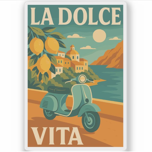 Adesivo La Dolce Vita – Retro Italian Coast Travel (Frente)