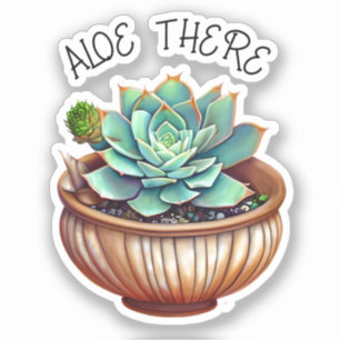 Adesivo Lá Em Cima! Cute Aloe Vera Pun