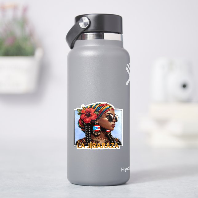 Adesivo La Jíbaraza 9 – Puerto Rican Jíbara Art • Boricua  (HidroFlask)