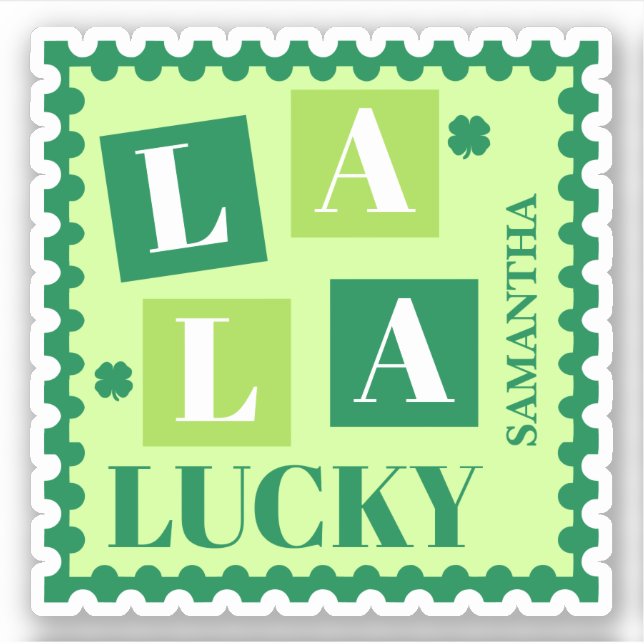 Adesivo La La Lucky St. Patrick’s Day Custom Name (Frente)