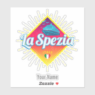 Adesivo La Spezia Liguria Itália Retro Cruise Ship Vintage