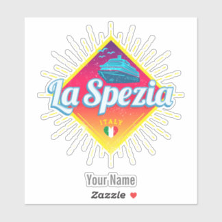Adesivo La Spezia Liguria Itália Retro Cruise Ship Vintage