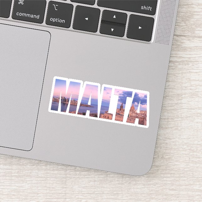 Adesivo La Valletta Vtown e porto texto Malta (Detalhe)