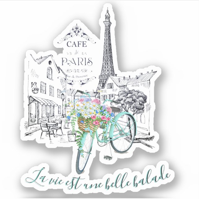 Adesivo La vie est une belle balade (Frente)