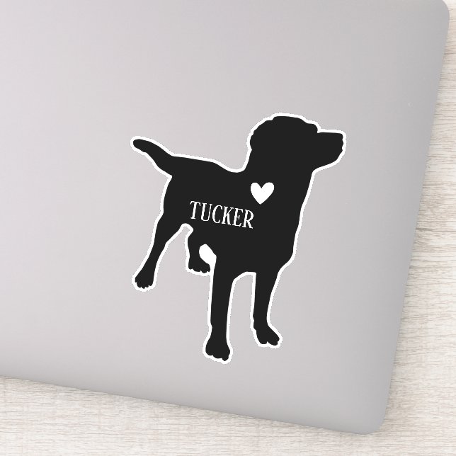 Adesivo Lab Labrador Breed Silhouette Nome Personalizado (Detalhe)