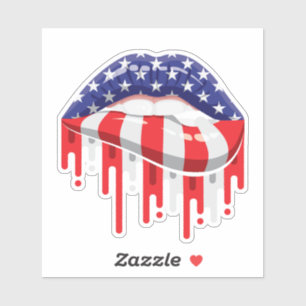 Adesivo Lábios Americanos 4 de julho