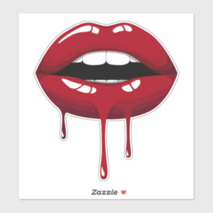 Adesivo Lábios de gotejamento de brilho vermelho de luxo d