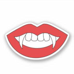 Adesivo Lábios de Vampiros de Monstro de Caricatura Presa