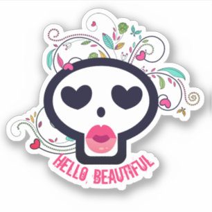 Adesivo lábios Kissy, esqueleto de esqueleto personalizad