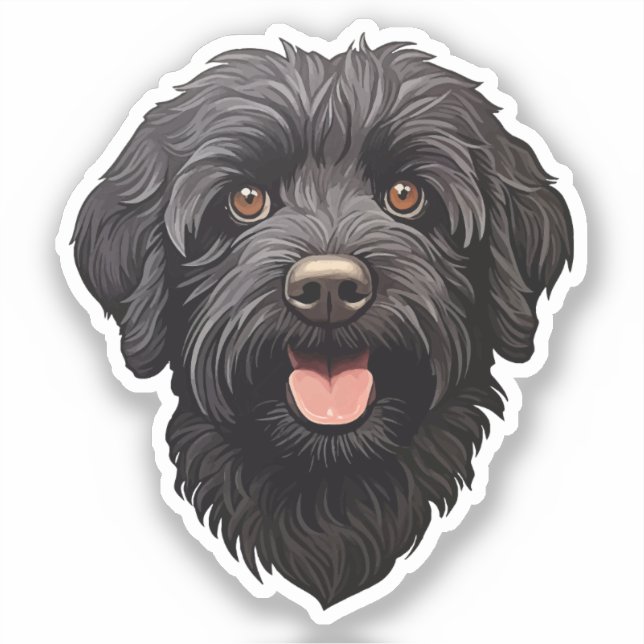 Adesivo Labradoodle Black Dog (Frente)