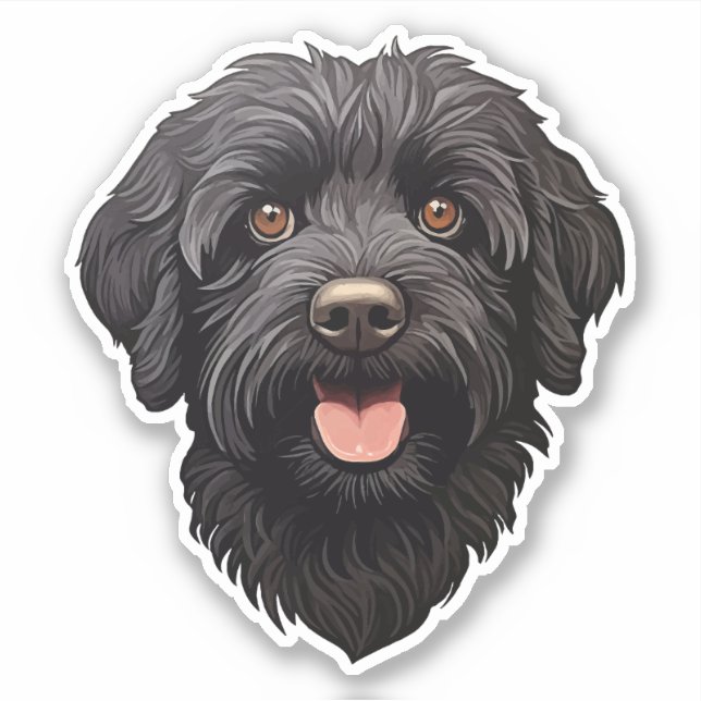 Adesivo Labradoodle Black Dog (Frente)