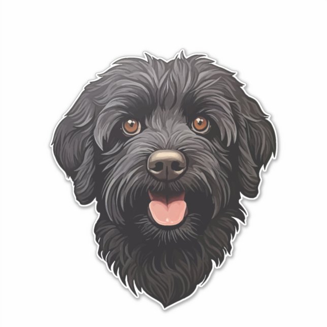 Adesivo Labradoodle Black Dog (Frente)