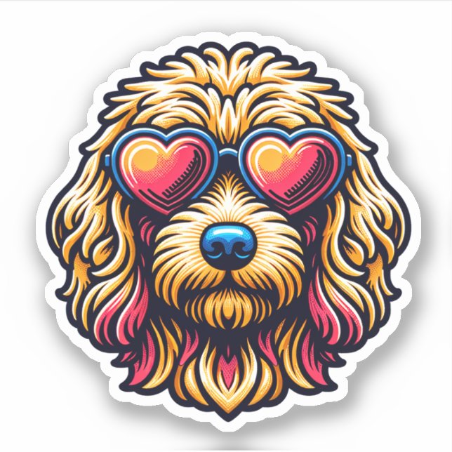 Adesivo Labradoodle Vinyl Dog Sticker (Frente)