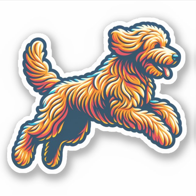 Adesivo Labradoodle Vinyl Dog Sticker (Frente)