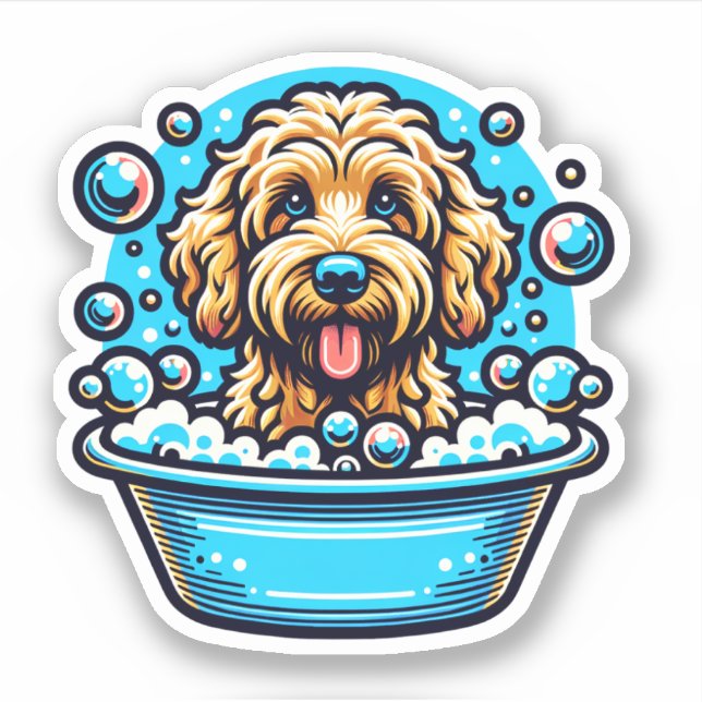 Adesivo Labradoodle Vinyl Dog Sticker (Frente)