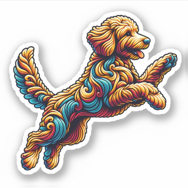 Adesivo Labradoodle Vinyl Dog Sticker (Frente)