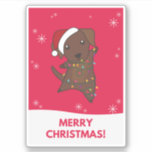 Adesivo Labrador Christmas Snow Winter Animals Dogs Sticke<br><div class="desc">The labrador for Christmas with fairy lights. Funny animals with gifts and snow to the holidays. Also funny for Christmas in July. Dogs are sweet animals and perfect for Christmas.</div>