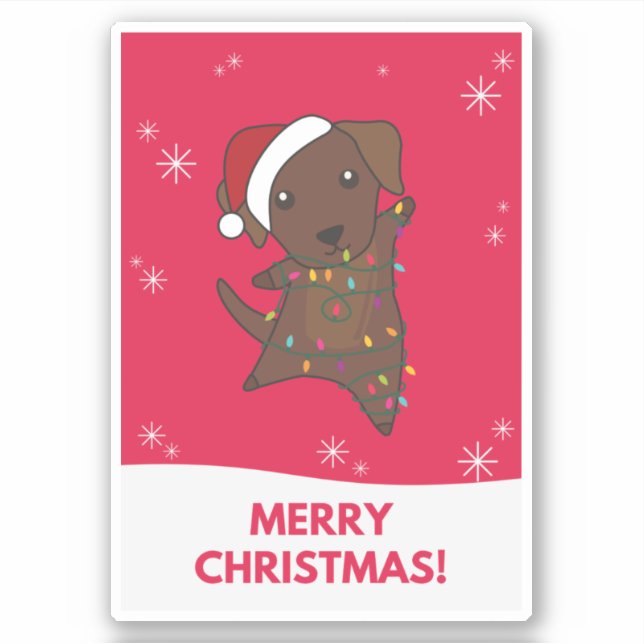 Adesivo Labrador Christmas Snow Winter Animals Dogs Sticke (Frente)