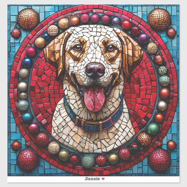 Adesivo labrador de Natal (Folha)